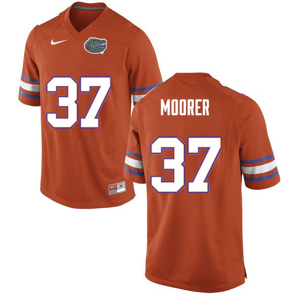 Men #37 Patrick Moorer Florida Gators College Football Jerseys Orange